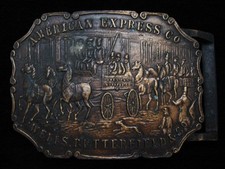 PH11101 VINTAGE 1970s AMERICAN EXPRESS CO. WELLS BUTTERFIELD  CO. BELT BUCKLE