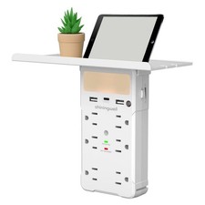 Wall Outlet Extender with Shelf and Night Light, Surge Protector with 3 USB P...