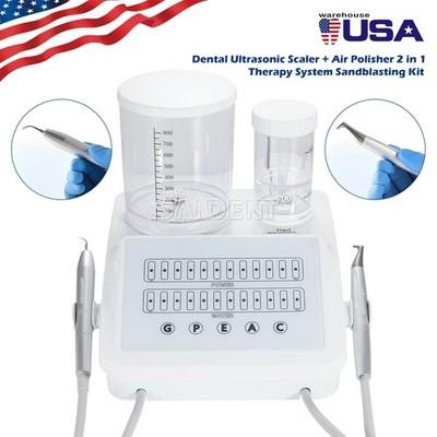 New Dental Ultrasonic Scaler Air Polisher Sandblasting 2in1 Perio Therapy System