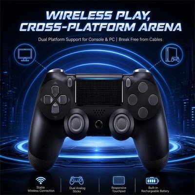 1PC Wireless Controller Bluetooth Gamepad for PlayStation4 PS4 Black Color