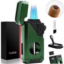 Zigarren Feuerzeug Premium | 4-Fach Jet Flame | Zigarrenbrenner, Sturmfeuerzeug