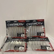 (4) Rapala CCFLD4BPH Crush City Freeloader 4.25" Blue Pearl Holo Scent 4 Packs