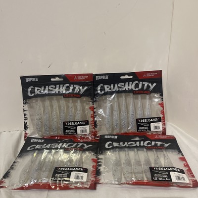 (4) Rapala CCFLD4BPH Crush City Freeloader 4.25'' Blue Pearl Holo Scent 4 Packs