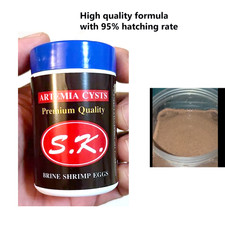 50 g de quistes de artemia salmuera camarón huevo para bebé camarón pescado alimento S.k. negro K
