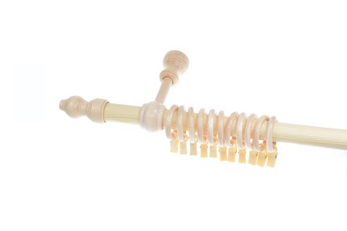 TRADITIONAL WOODEN CURTAIN POLE SINGLE SET WITH BRACKETS RINGS & FINIALS 28mm - Picture 17 of 19