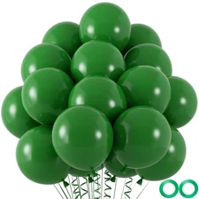 100pcs Dark Green Balloons, 12 inch Green Latex Party Balloons Helium Quality...