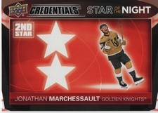 2021-22 UD Credentials #2S-1 Jonathan Marchessault Star of the Night: 2nd Star