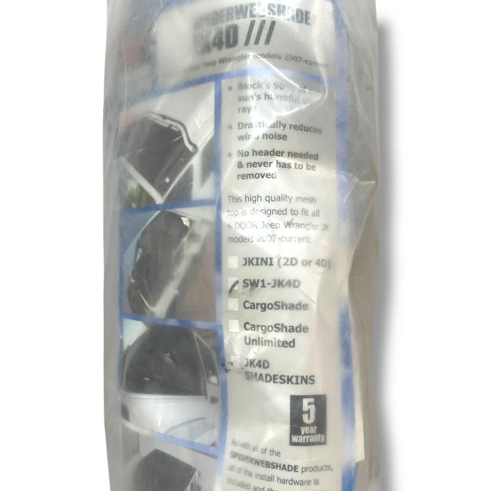 Jeep JK Spiderwebshade Unlimited ShadeCage 4 puertas TrailMesh - Negro NUEVO SELLADO Foto 4 de 4