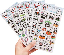 30 Cute Panda Stickers - Waterproof Cartoon Animal Stickers for DIY Projects