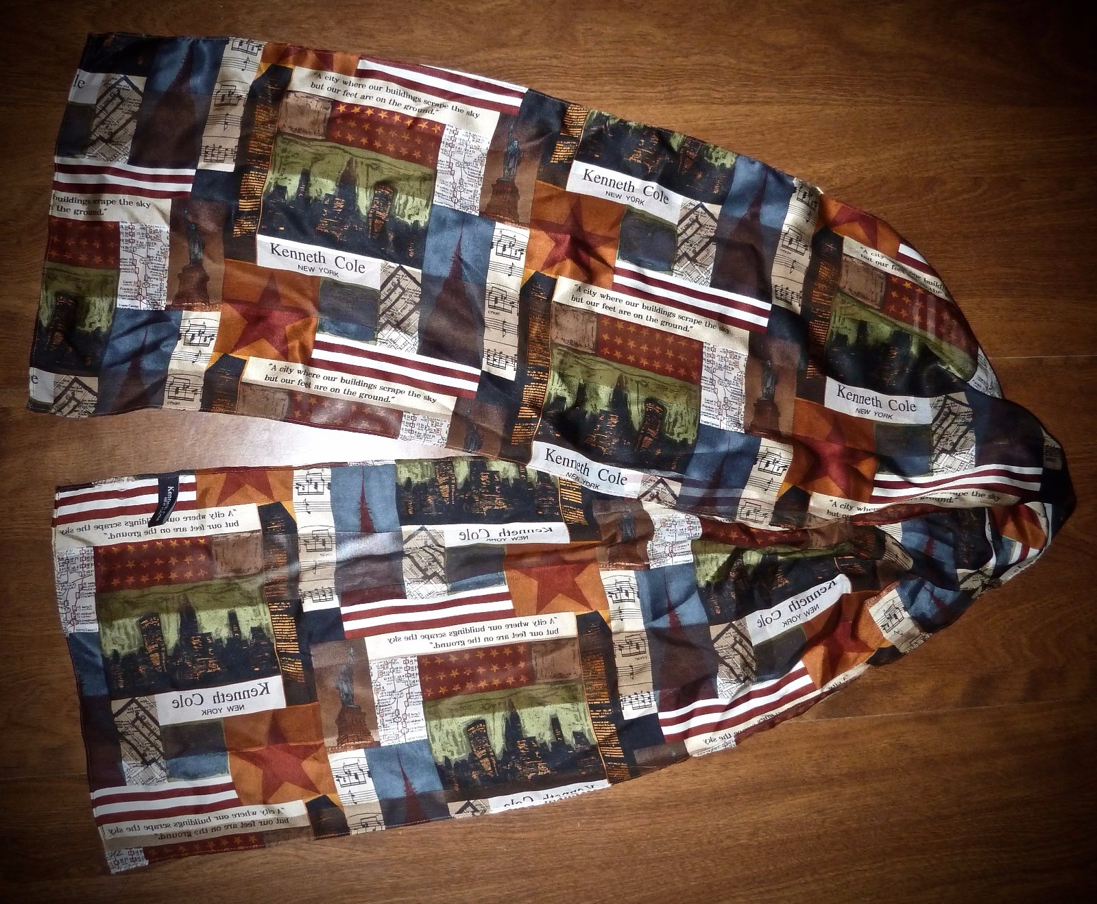 KENNETH COLE RECTANGULAR CHIFFON SCARF - PATRIOTI… - image 1