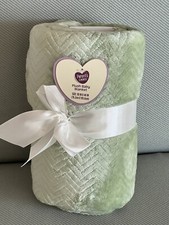 Parents Choice Green Chevron Royal Plush Baby Blanket Reversible Sherpa Unisex