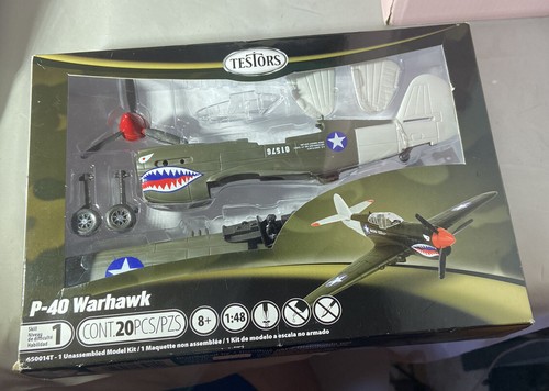 Testors 650014T P 40 Warhawk Skill 1 20 Piece Unassembled Model Kit Age 8 & Up - Picture 2 of 8