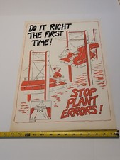 Vtg New Jersey Bell System Phone Company Poster, Project 65 Stop Plant Errors!