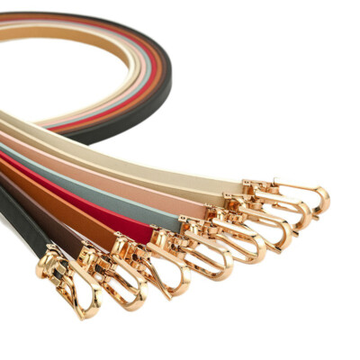 Faux Leather Skinny Belt with Gold Pin Buckle for Jeans Dresses Women Gold Pin Buckle Faux Leather Skinny Belt Dress Jeans  main image 4