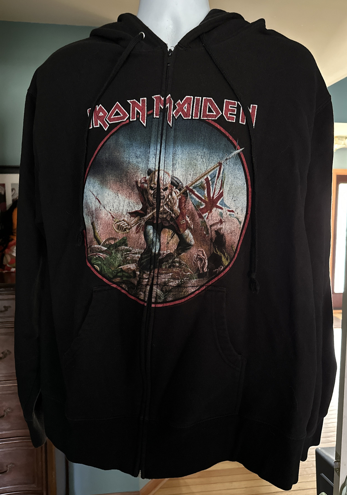 Iron Maiden The Trooper tour Zip Up Hoodie Size 2XL R… Gem