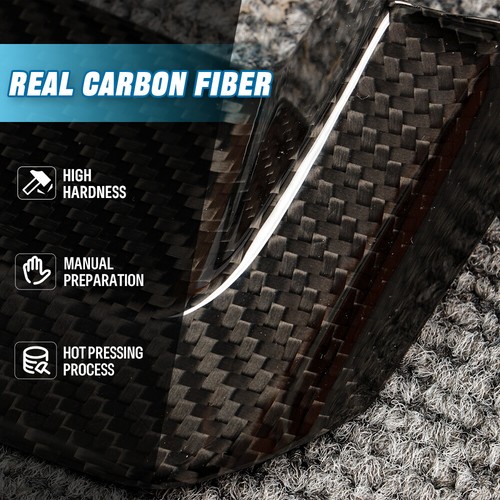 Gloss Carbon Fiber Steering Wheel Panel Cover Fit For Rivian R1S R1T 2022-2024 - Picture 2 of 7