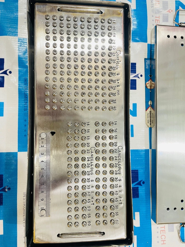 Tornillos Cortical de 3,5 mm y Cancellous de 4 mm con caja (232 piezas) Acero Inoxidable 316L Foto 3 de 4