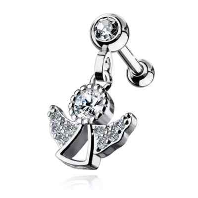 Ohrpiercing Tragus Cartilage Helix Ohrstecker Anhänger Dangle SCHUTZENGEL Engel