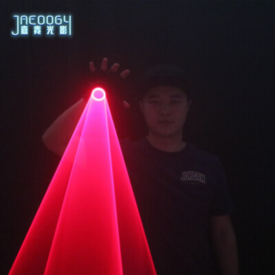 Red Green LED Rotating Laser Light Gloves DJ Dancer Disco Show Glow Gloves Props