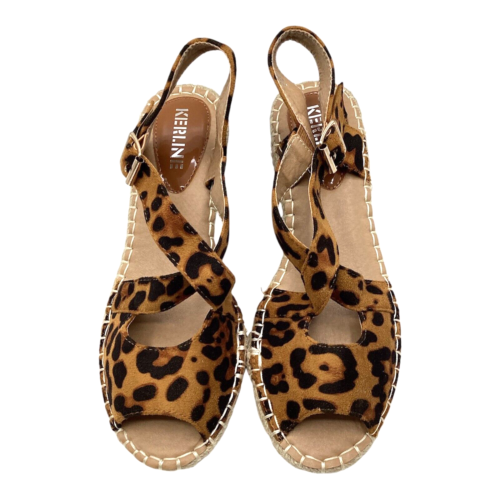 Womens Leopard Print Faux Suede Wedge Heel Summer Shoes Sandals Size UK 5 New - Picture 5 of 9