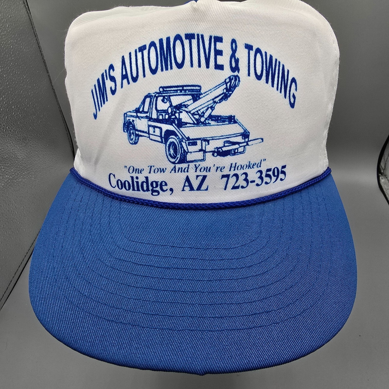 Vintage 80s/90s Jim's Automotive & Towing Coolidge AZ Five Panel Mohr's Hat