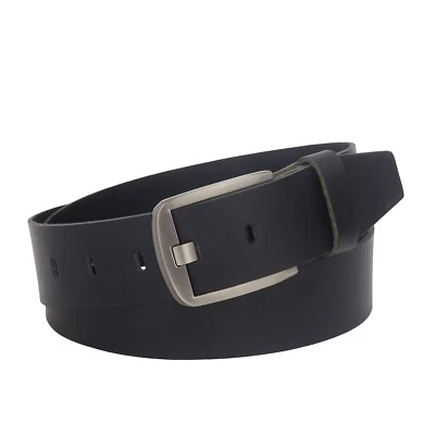 MANZA Gürtel Leder Schwarz 4cm breit Herren Damen Ledergürtel 100% Leder Kürzbar NEU