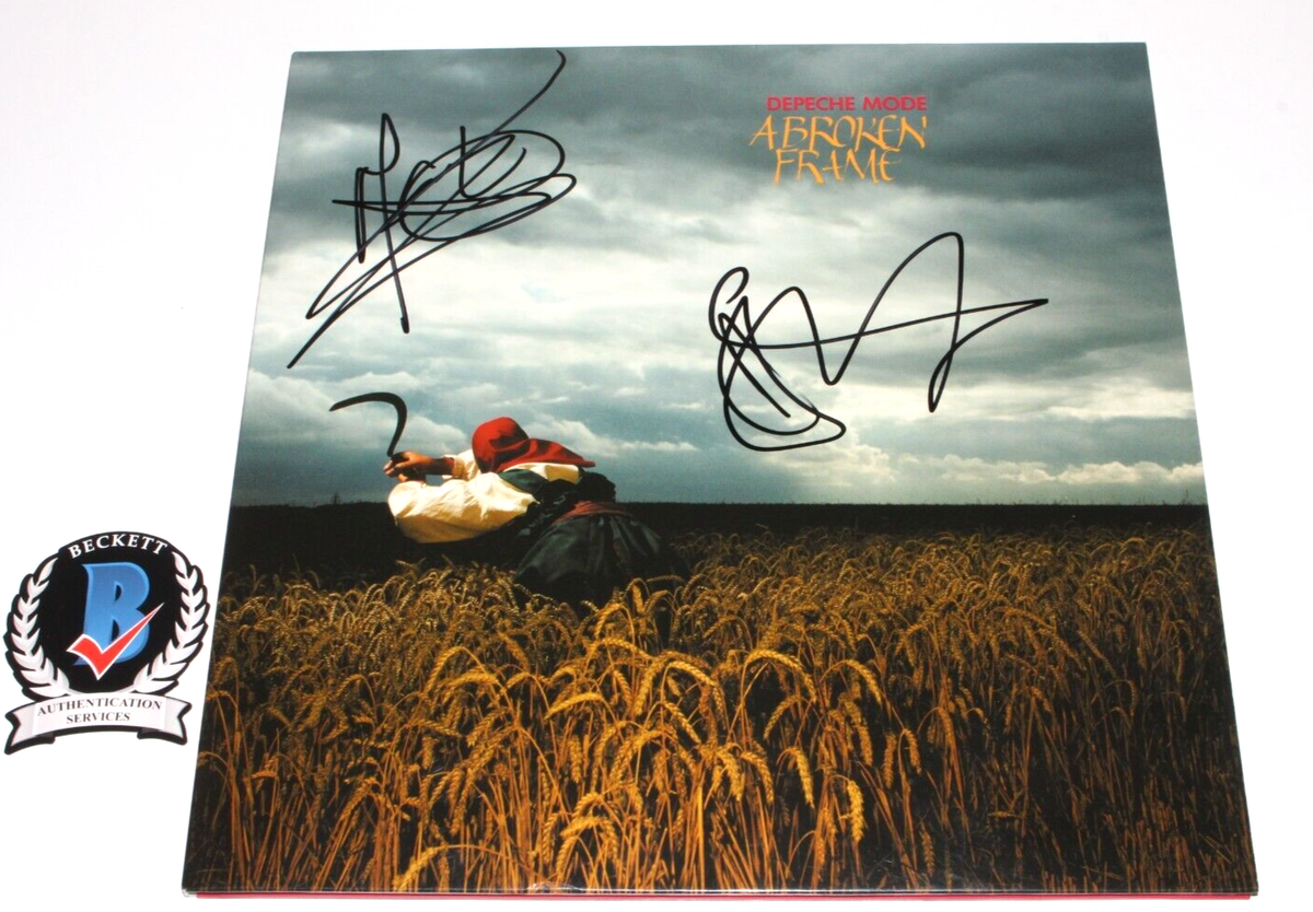 DEPECHE MODE DAVID GAHAN MARTIN SIGNED A BROKEN FRAME ALBUM VINYL