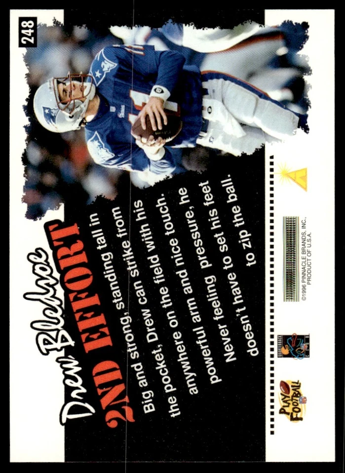 1996 Score Football Card Drew Bledsoe New England Patriots #248 - Image 2 of 2