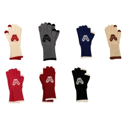 2pack Acrylic Knitted Gloves Touchscreens Cold Weather Mittens Outdoor Gloves