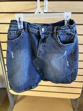 Girls Wonder Nation Jean Skirt 5-Pkt Adj Waist Zip/Button Closure Size XL 14/16