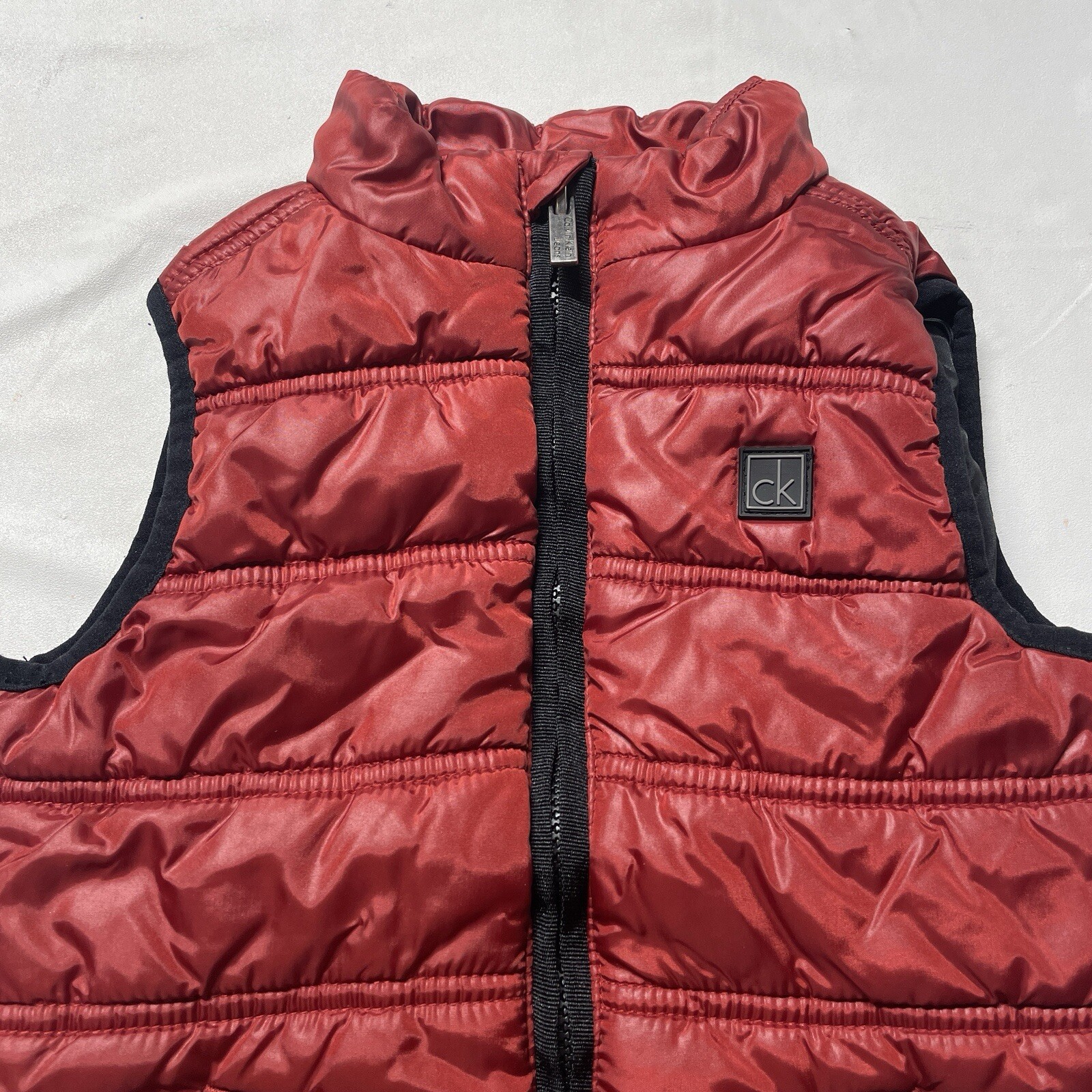 Calvin Klein Puffer Vest Jacket Boys Size 2T Maroon Full Zip Kids Youth Toddler thumbnail 4
