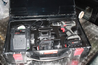 WURTH AKKU-BOHRSCHRAUBER BS 14-A LICHT C/W 2 BATTERIEN + LADEGERÄT UND HÜLLE