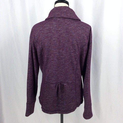 Eddie Bauer Sweatshirt Womens Size Large Cowl Neck Asymmetrical Open Mulberry - Picture 3 of 8