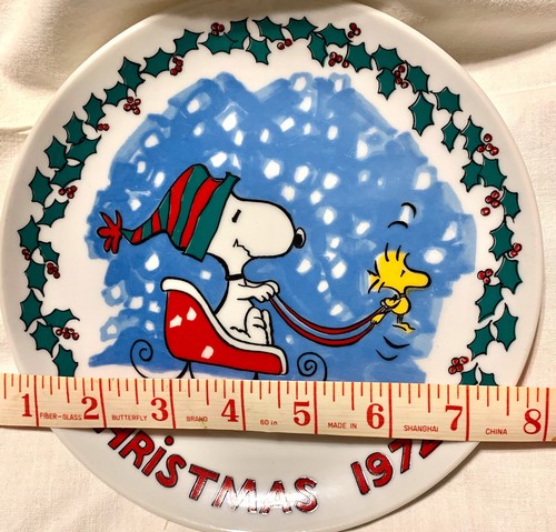 Vintage Peanuts 1972 Christmas Collectors Plate 1st Ed. Snoopy Woodstock Schulz - Picture 4 of 9