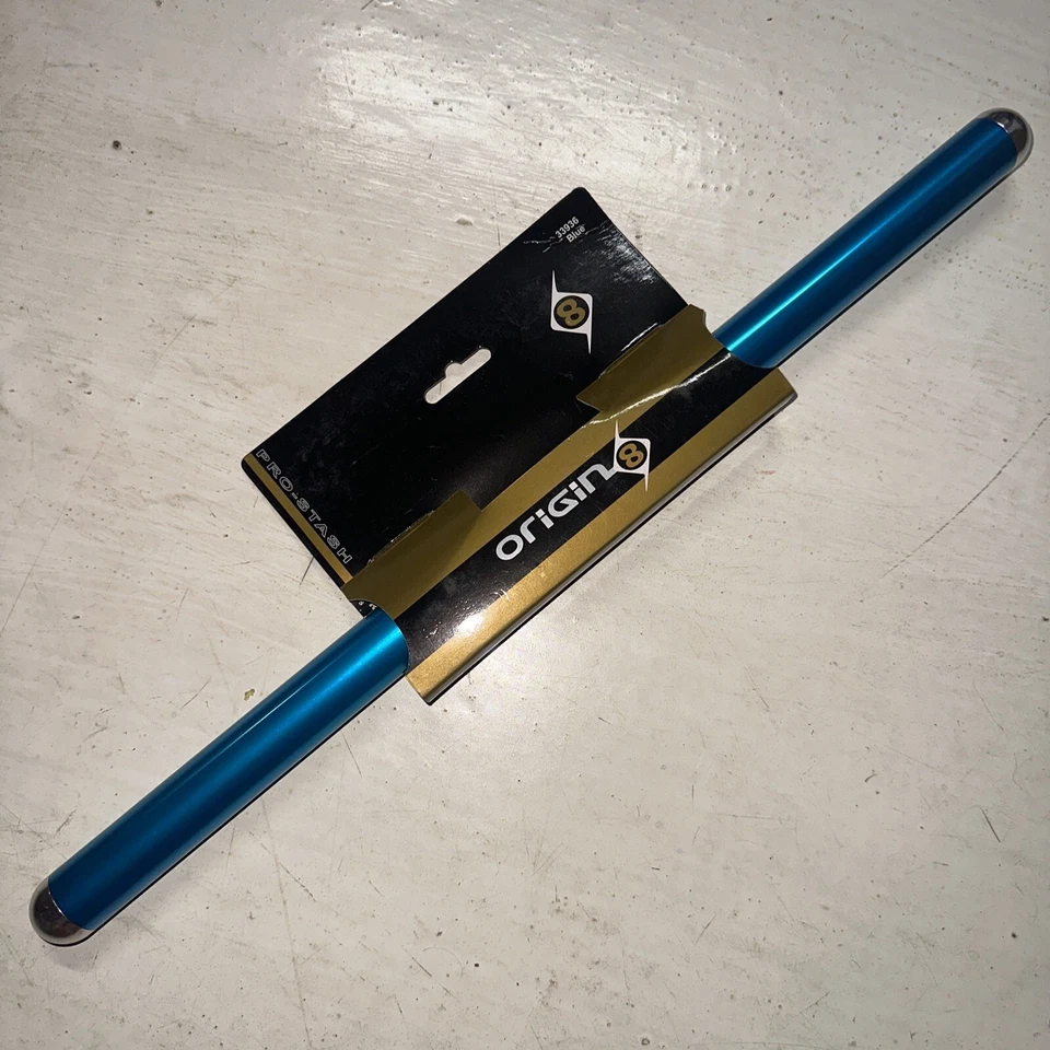 Manillar Origin8 Pro-Stash AZUL barra plana aleación 480 mm 25,4 diámetro bicicleta Foto 2 de 4