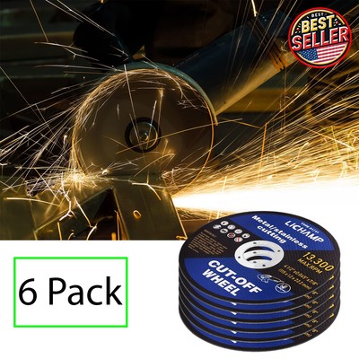 Lichamp Metal Cutting Wheels 4-1/2'' x7/8'' x0.045 Cutoff Blade Grinder - 6 Pack