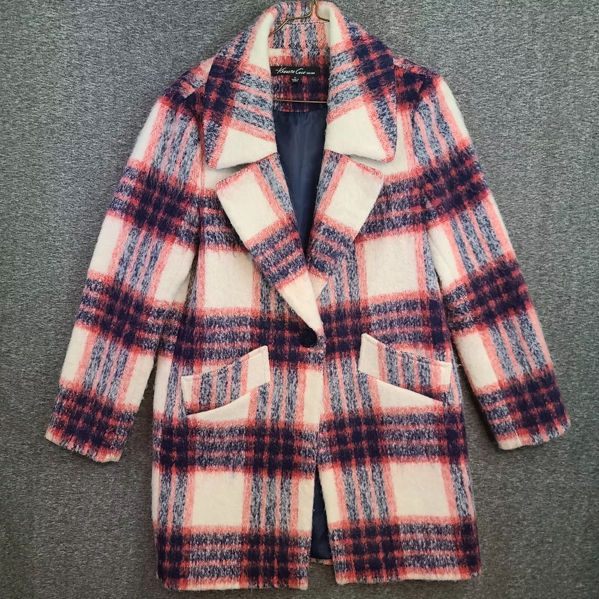 Kenneth cole plaid clearance coat