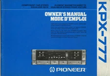 PIONEER Ownwer's Manual Component Car Stereo Centrate Series,kex,kpx,Dex,Cdx