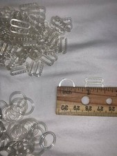 60 pieces CLEAR plastic bra strap adjuster Tri Glide slider o ring 3/8" 1/2"