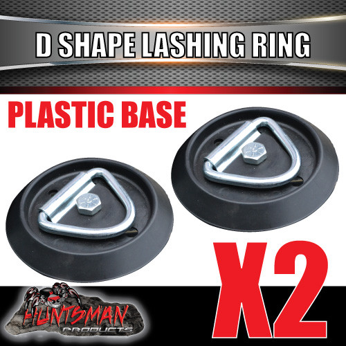 2X Lashing D Ring Tie Down Point Plastic Guard Truck Trailer Ute Tie
