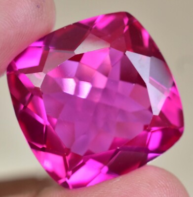 Natural Pink Ruby 74.35 Ct Cushion Certified Flawless Loose Gemstone From Mogok