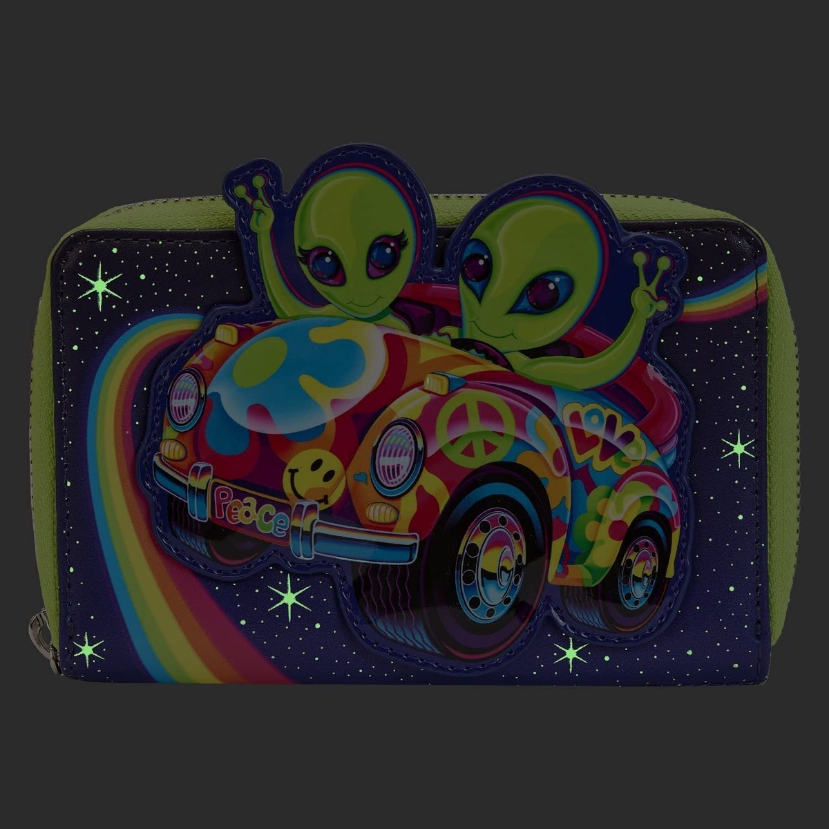 Loungefly Lisa Frank Cosmic Alien Ride Zip-Around Wallet Loungefly Lisa Frank Zoomer & Zorbit Cosmic Alien Ride Mini  main image 4