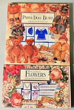 Lot-2 Vtg Rubber Stampede Victorian Paper Doll Bears  Flowers Stamp Collection