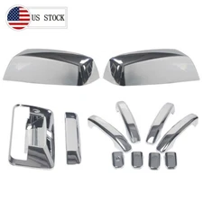 For 14-19 Chevy Silverado 1500 Chrome Door Handle+Mirror+Tailgate Cover+Cam Hole