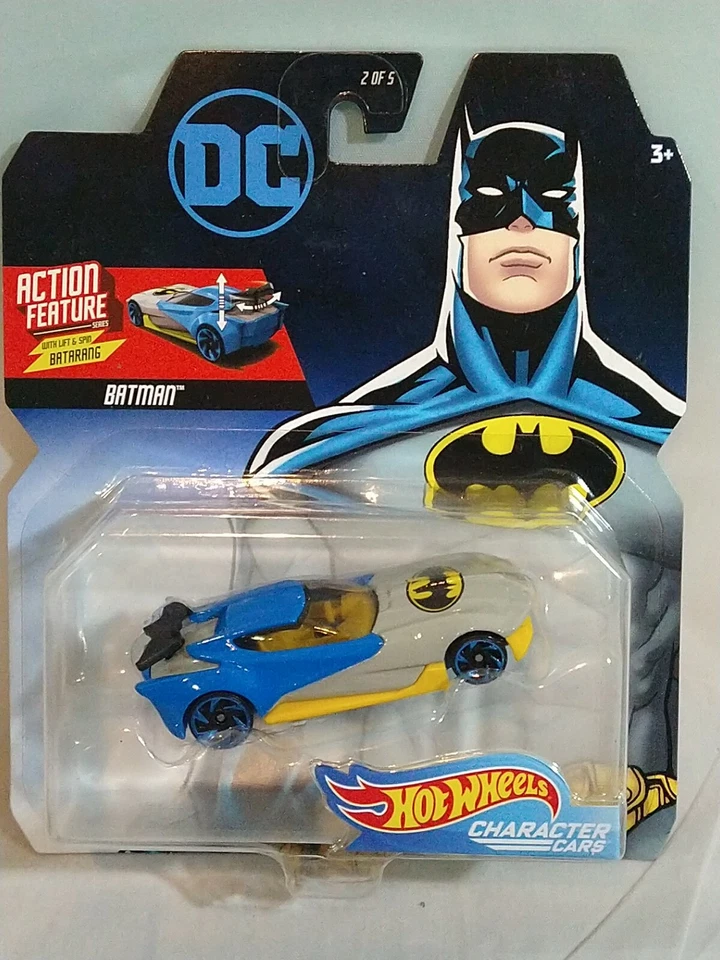 HOTWHEELS DC Action Figure DIE-CAST CHARACTER CARS 5PC Set Batman, Superman, Jok - Image 3 of 4