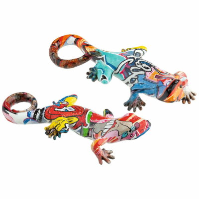 Dekofigur Indoor - Gilde Gecko Street Art Set 2-tlg. - Skulptur Statue ...