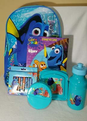 Disney Pixar Finding Dory Back 2 School Bookbag, Coloring Set, & 3-PC Lunch Set