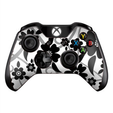 Skins Decal Wrap for Xbox One / One S Controller Black white Flower Print