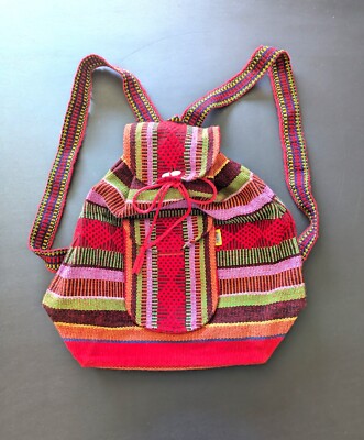 NWOT PINZON Backpack Red Baja Print Mexican Blanket
