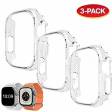Apple Watch Ultra 49mm Clear Bumper Case – 3 Pack Hard Cover Ultra 1/2
